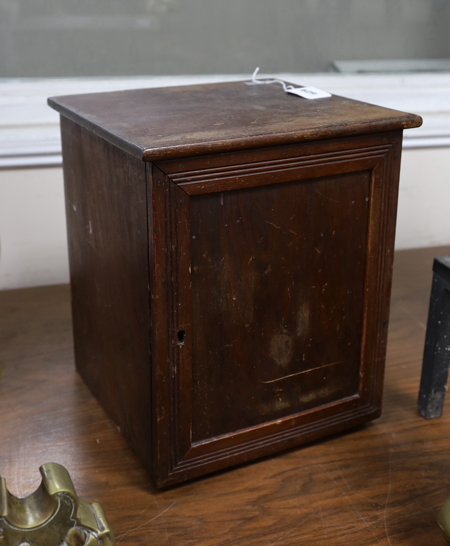 A mahogany collector's chest. 36cm high